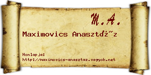Maximovics Anasztáz névjegykártya